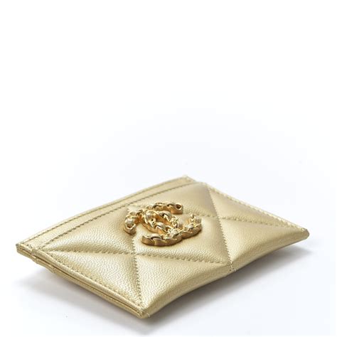 gold chanel card holder|Chanel card holder gold hardware.